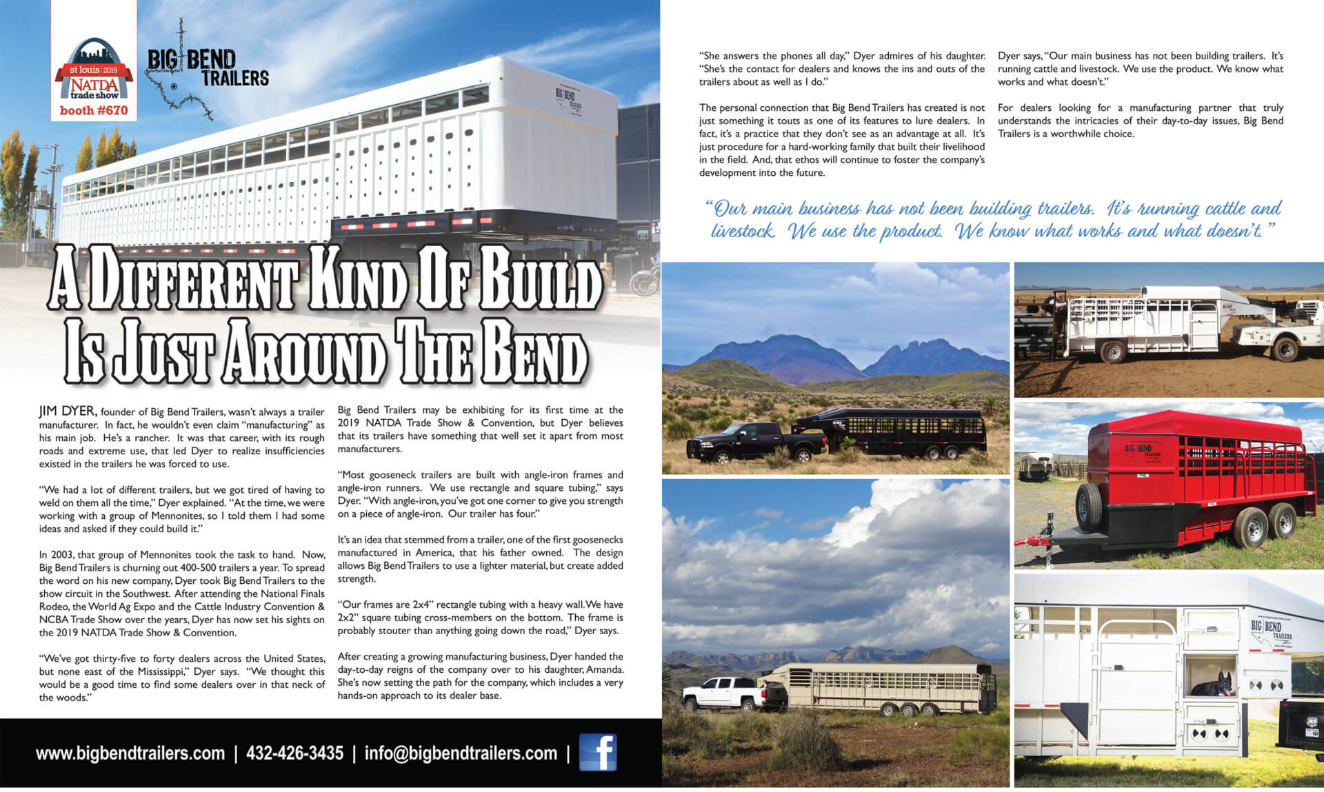 Big Bend Trailers NATDA Article - A Different Kind Of Build Is Just Around The Bend